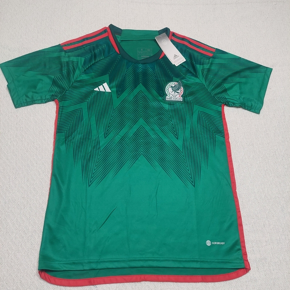 Adidas Kids Green and Red Soccer Jersey - Picture 1 of 7